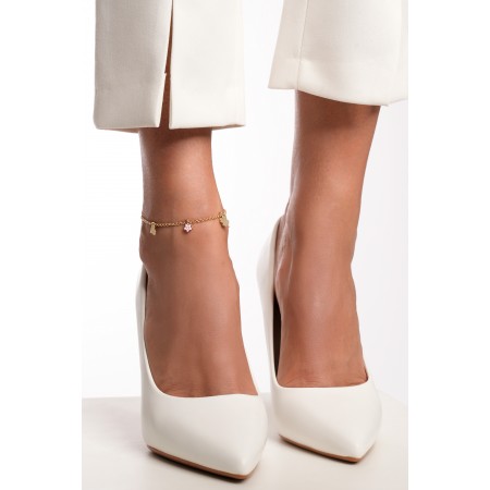  Златна гривна за крак  Locked Heart