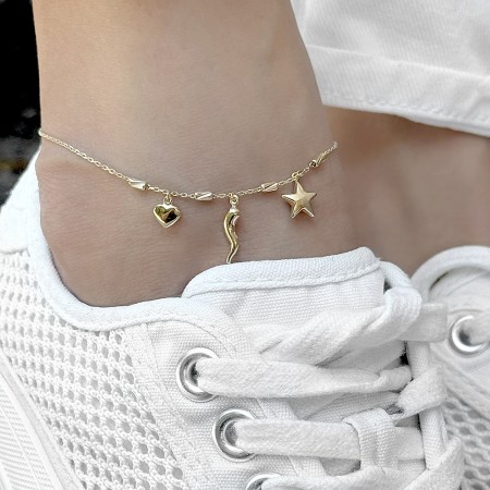 Златна гривна за крак Solmera