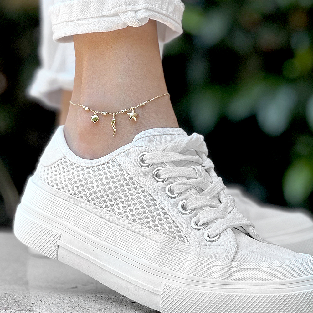 Златна гривна за крак Solmera