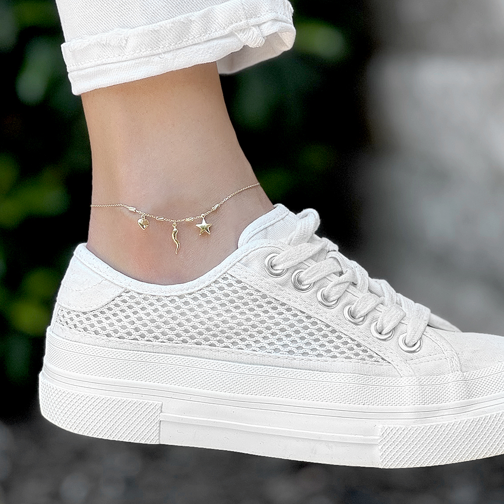 Златна гривна за крак Solmera