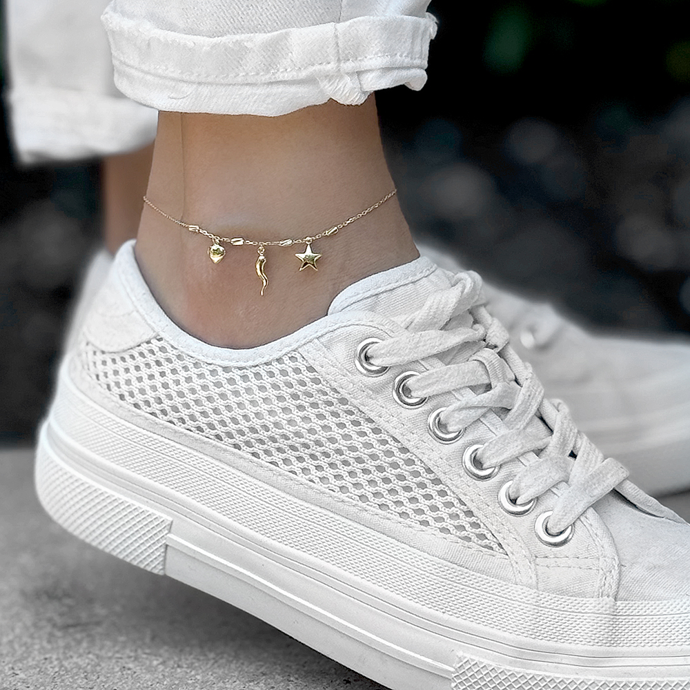 Златна гривна за крак Solmera