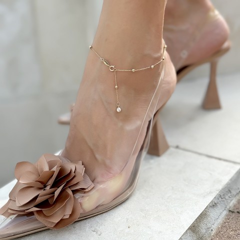 Златна гривна за крак One